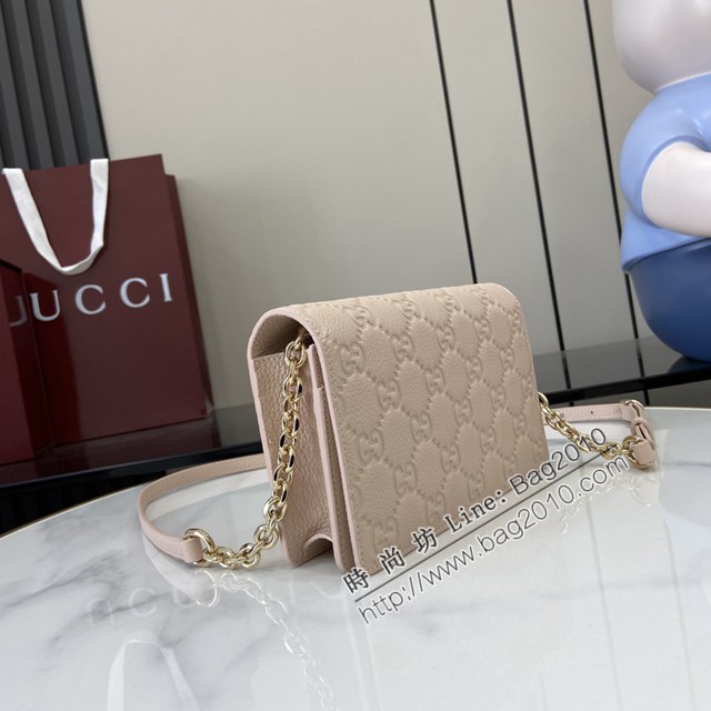 Gucci專櫃古馳最新款Emblem系列全皮鏈條包斜挎女包 jh2852型號：818705